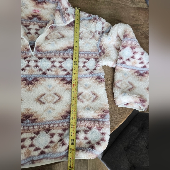 Western Print Sherpa Pullover, size:XL - Picture 5 of 7